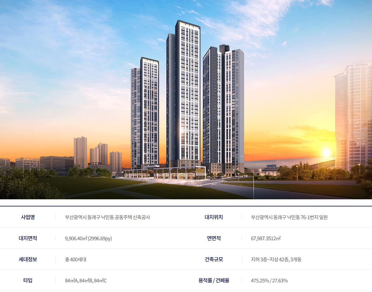 동래 반도유보라 사업개요